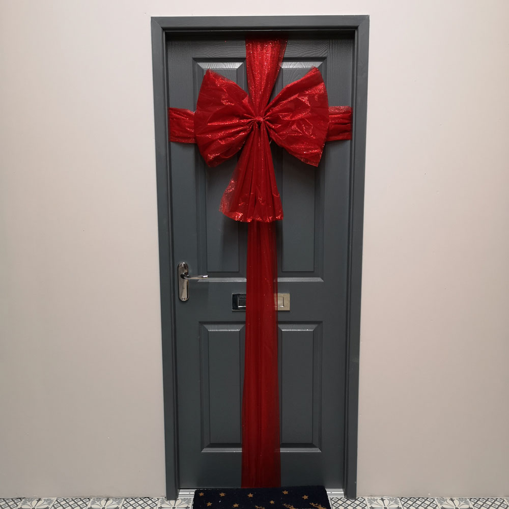 Premier Red Christmas Door Bow with Ribbon Wrap 48 x 60cm Image 5