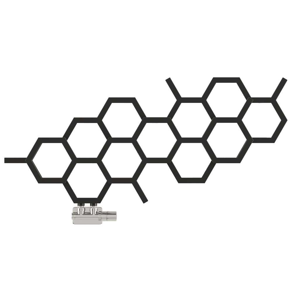 Terma Hex 1081 BTU Matt Black Radiator 502 x 1126mm Image 1