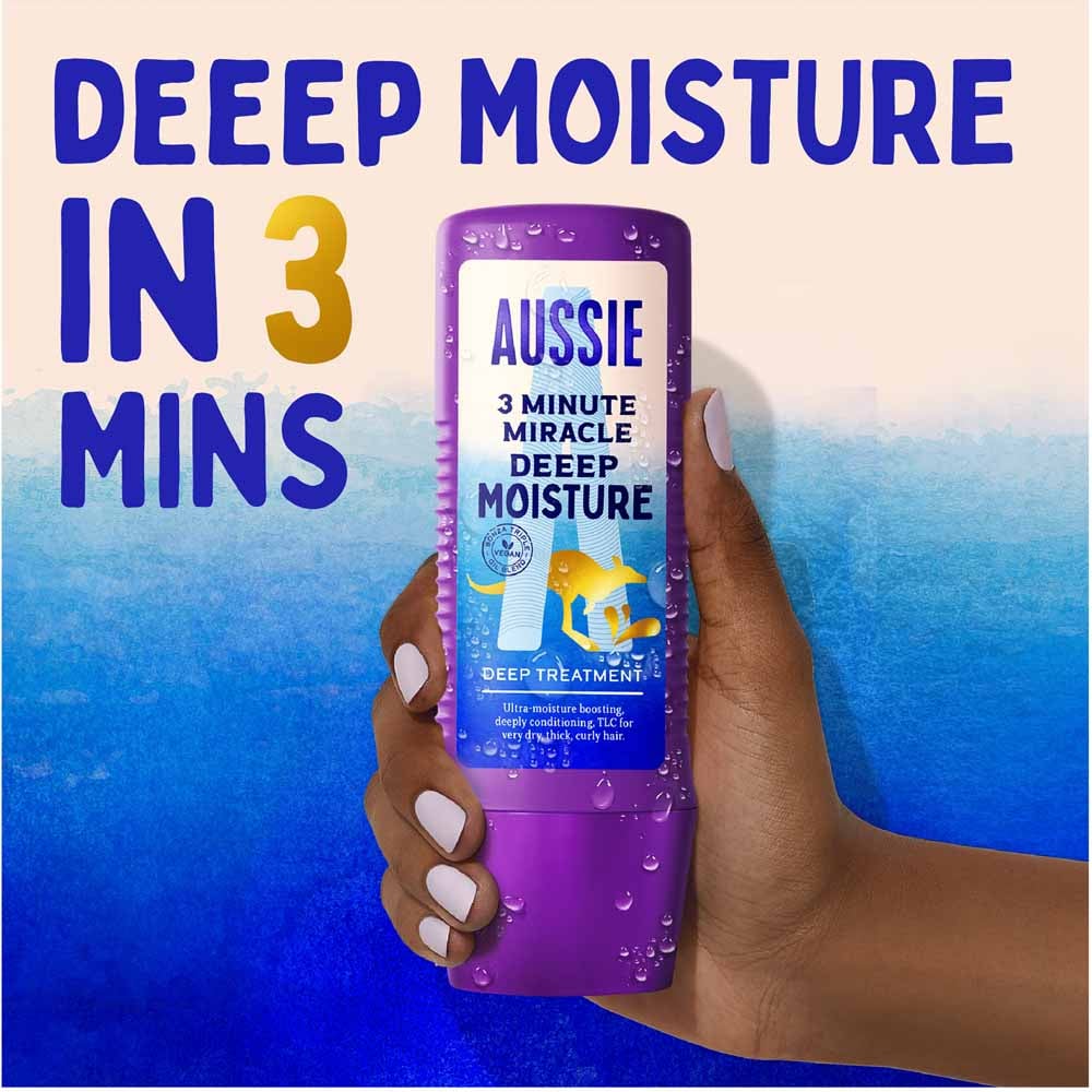 Aussie 3 Minute Miracle Deep Moisture Vegan Hair Mask Case of 6 x 225ml Image 4