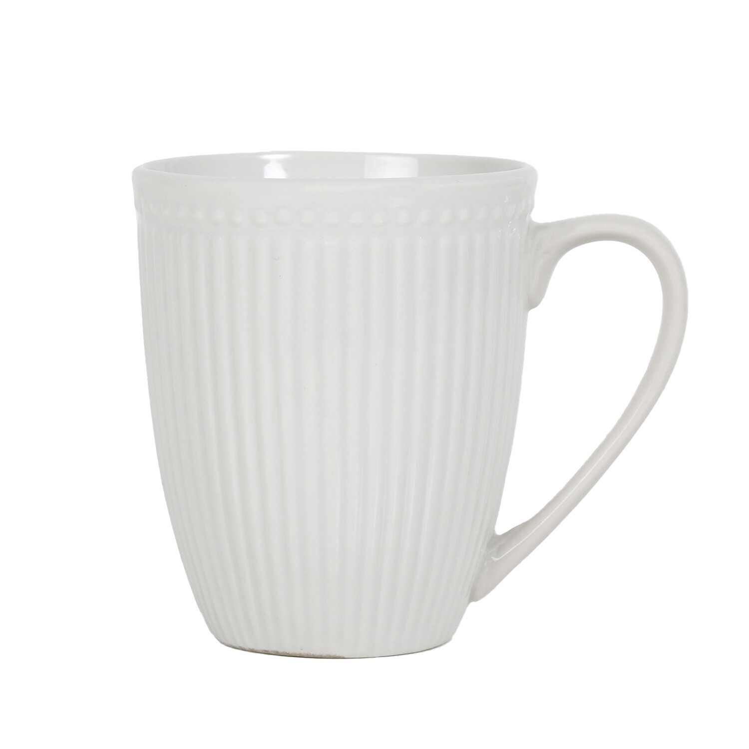 Pack of 4 Embossed Porcelain Mugs - White Image