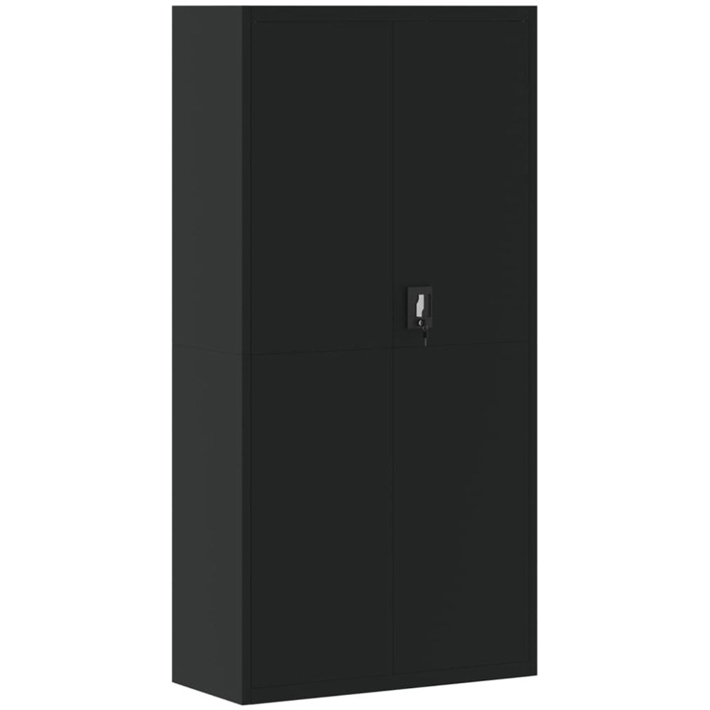 vidaXL 2 Door 5 Shelf Black Powder Coated Steel Lockable File Cabinet Image 2