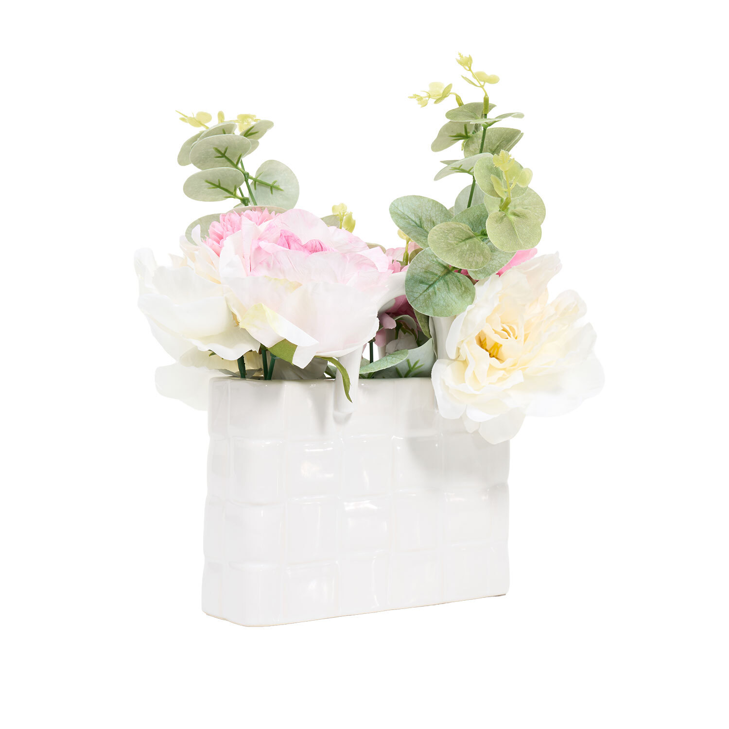 Handbag Vase Arrangement White Image 2