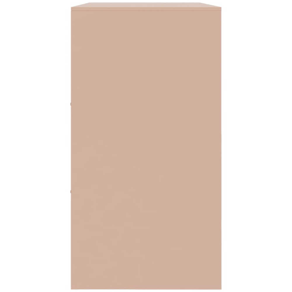 vidaXL 3 Door Pink Metal Sideboard Image 7