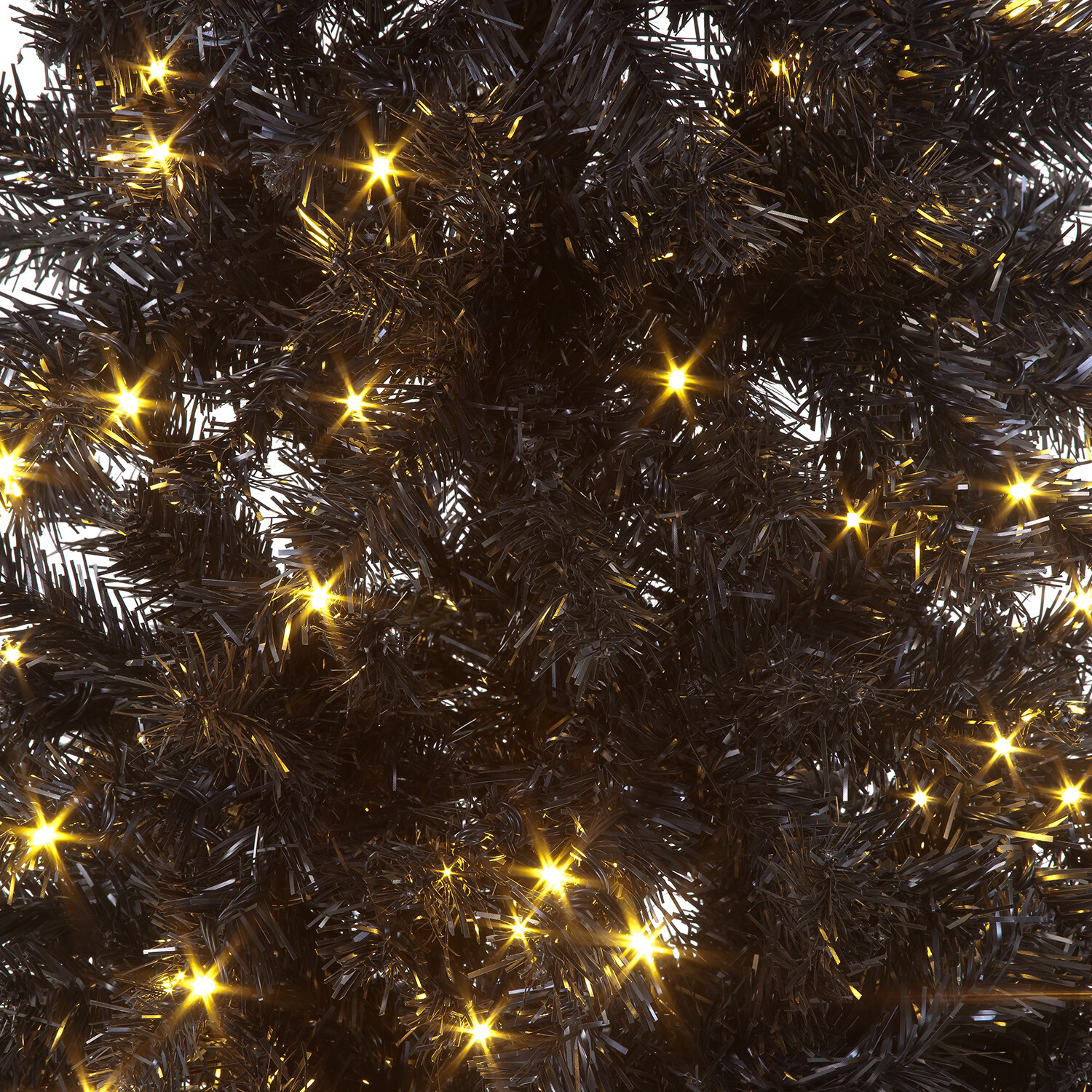 Pre-Lit Christmas Tree - Black / 6ft / Warm White LEDs Image 2