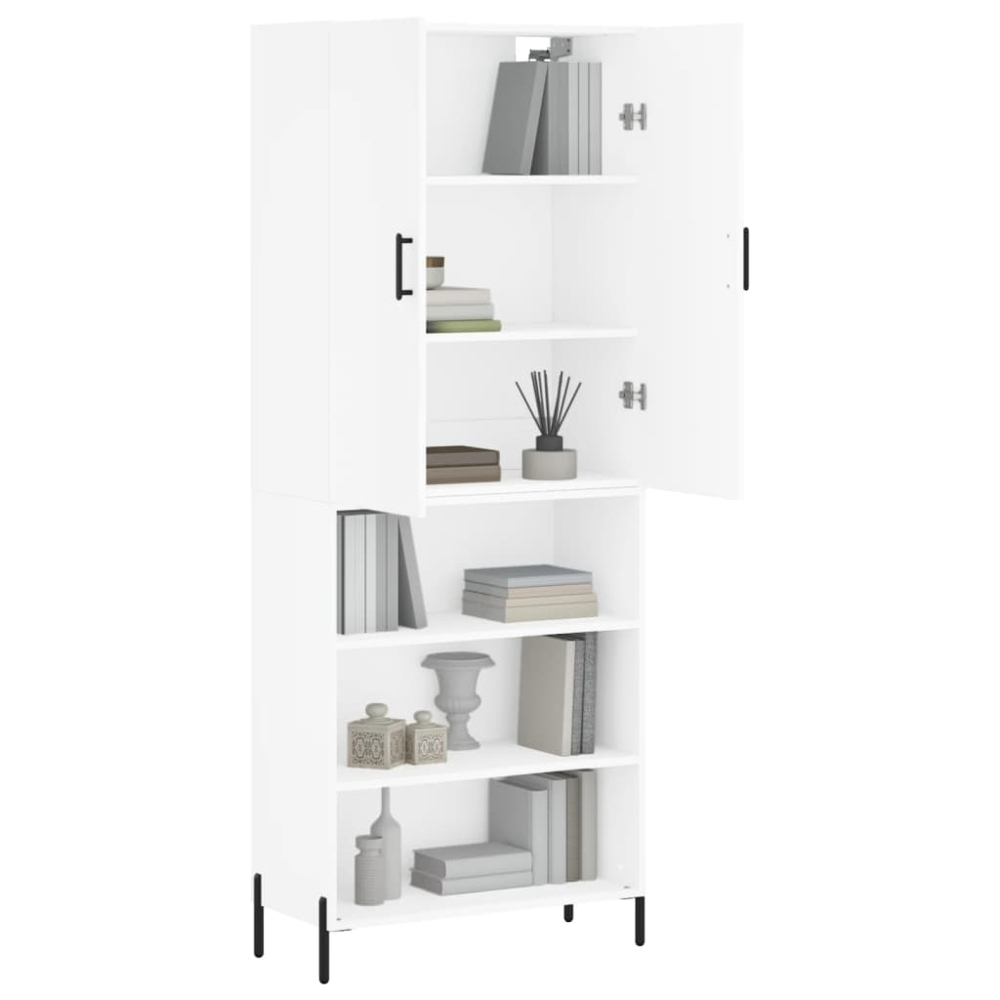vidaXL 2 Door 3 Shelf White Highboard Image 3