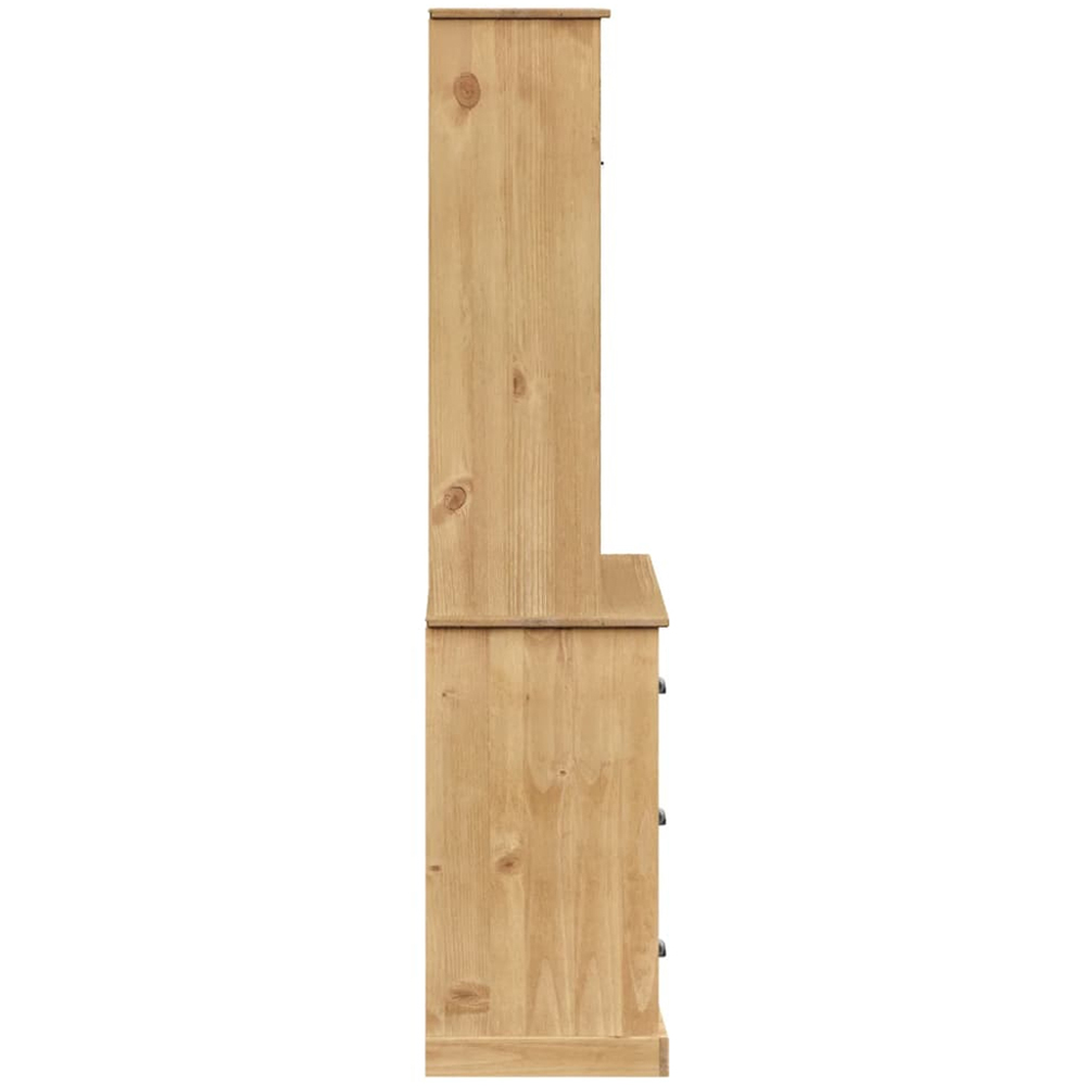 vidaXL 3 Door 3 Drawer Single Shelf Brown Solid Pine Wood Highboard Image 5