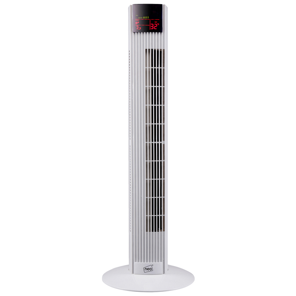 Neo White Free Standing Tower Fan with Remote Control 36 inch Image 1