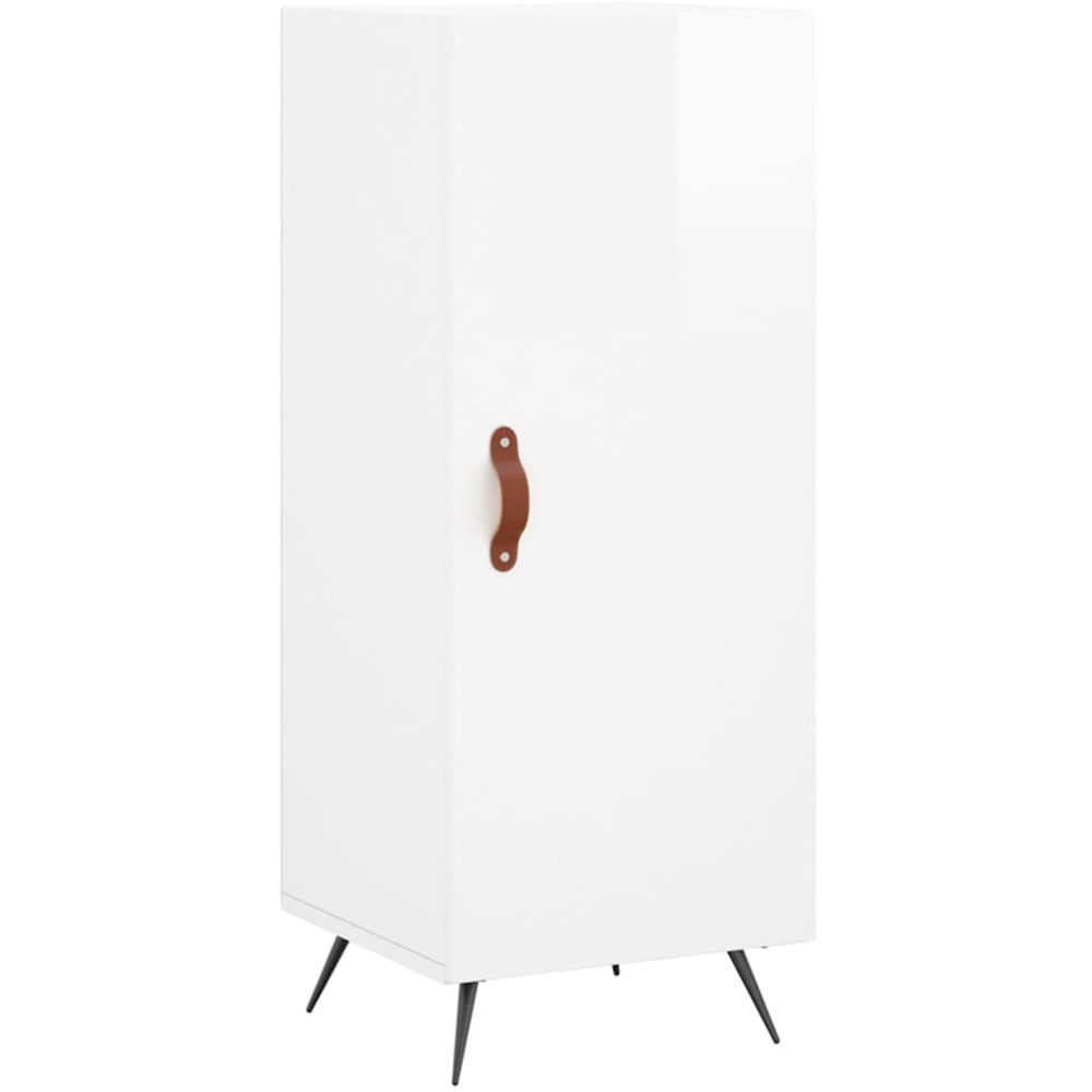 vidaXL Single Door High Gloss White Sideboard Image 2