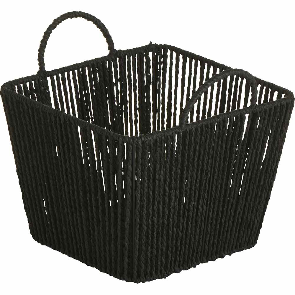 Wilko Black Paper Rope Cube Basket 3 Pack Wilko