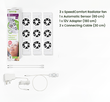 SpeedComfort white radiator amplifier fan unit 3 pack