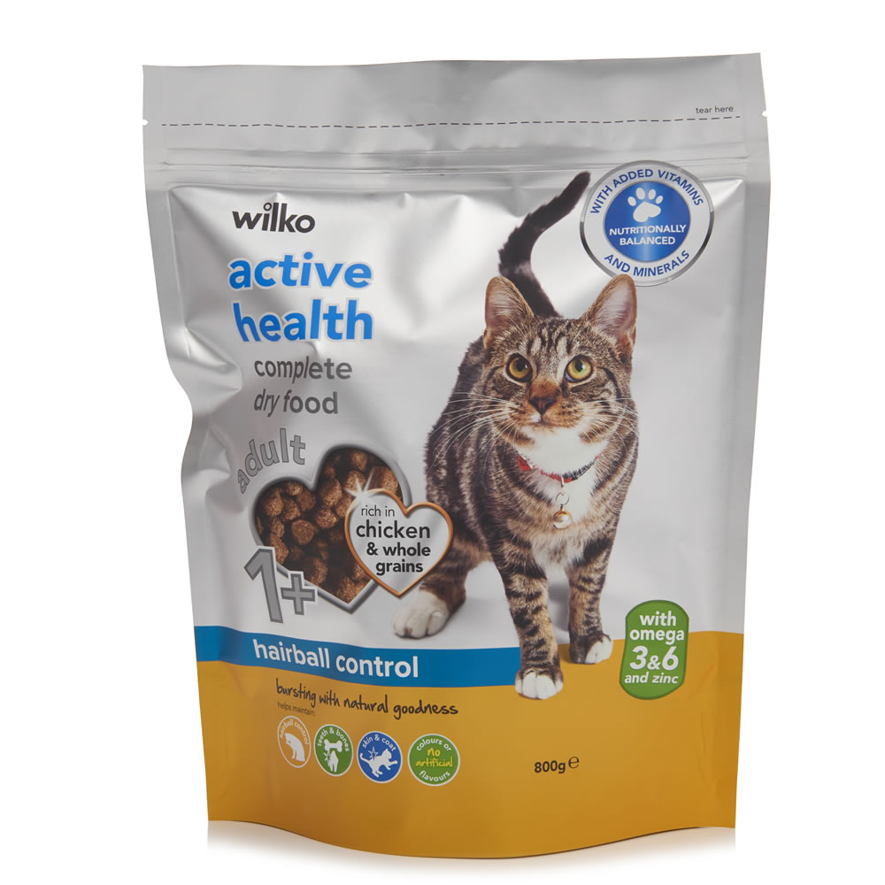 Wilko Active Health Hairball Control Dry Cat Food 800g Image