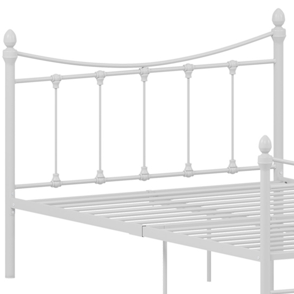 Vida Designs Paris Small Double White Metal Bed Frame Image 3