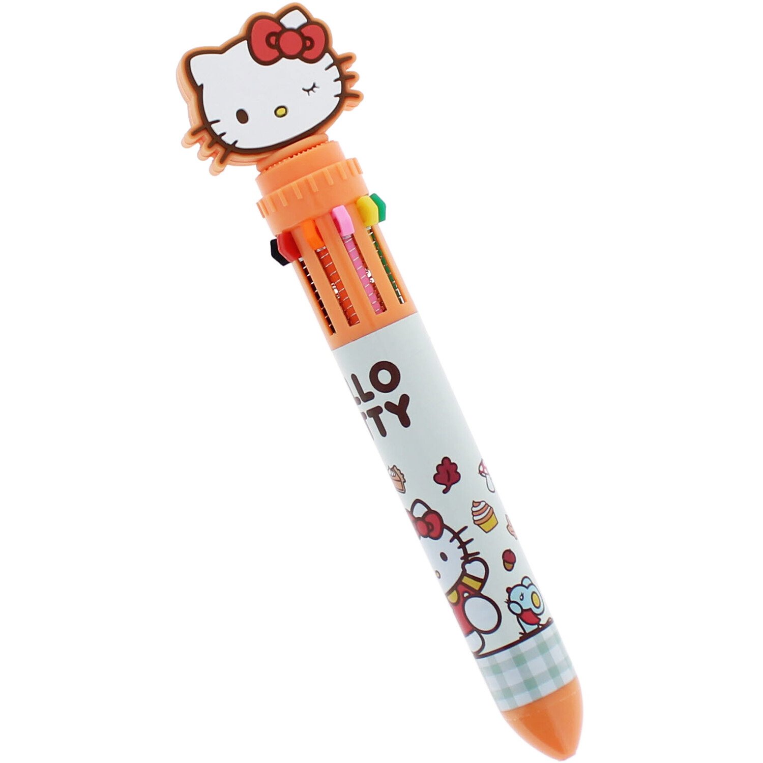 Pumpkin Hello Kitty 10 Colour Pen Orange and White Image 4