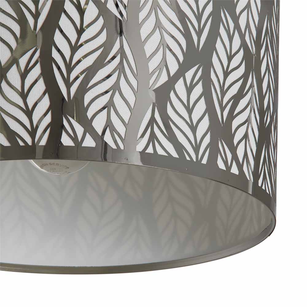 Wilko Laser Cut Metal Silver Leaf Shade Image 3