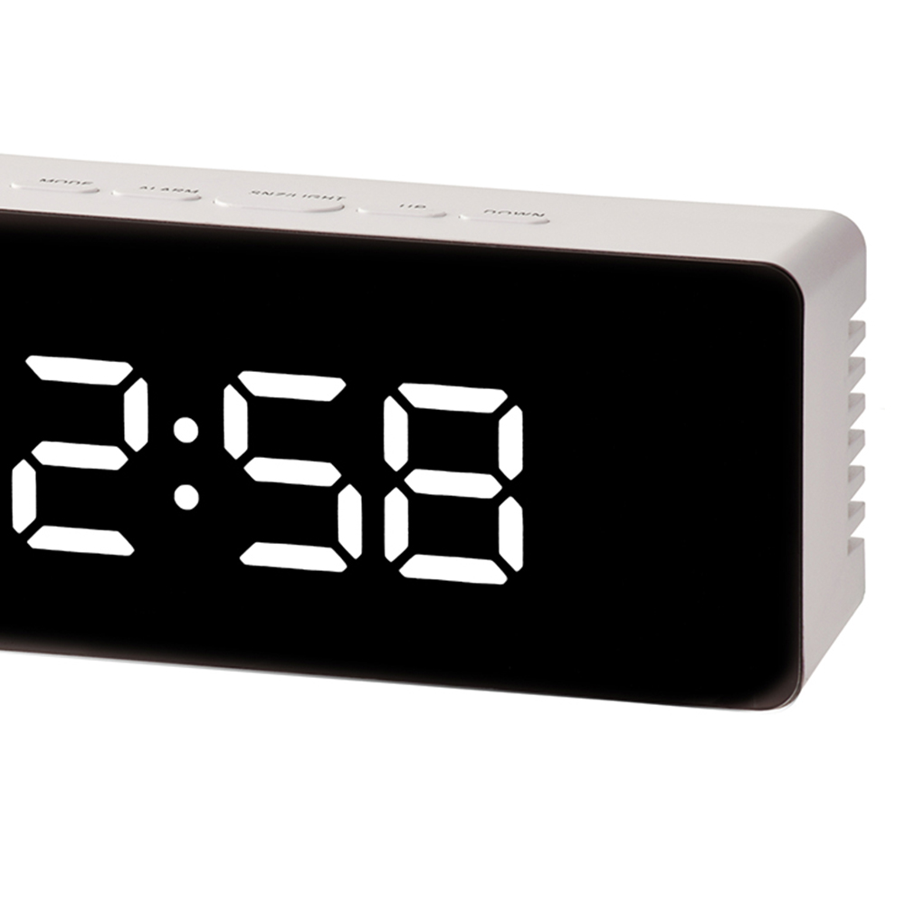 Acctim White Mirror Digital Alarm Clock Image 3