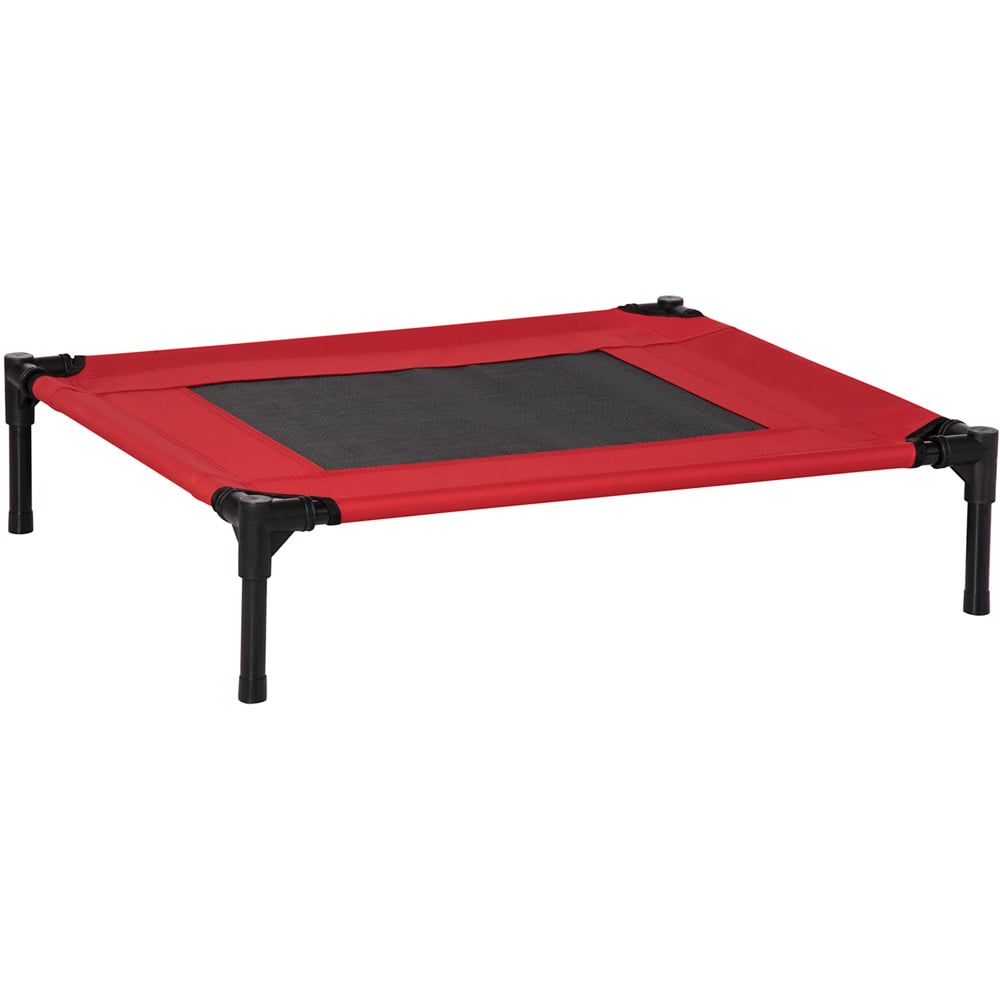 PawHut Black and Red Raised Pet Bed Image 1