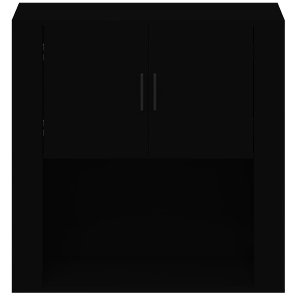 vidaXL 2 Door Single Open Shelf Black Wall Mounted Cabinet Image 5