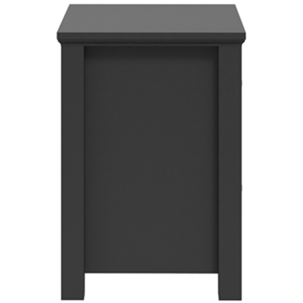 Ives 2 Drawer Black Bedside Cabinet Image 4