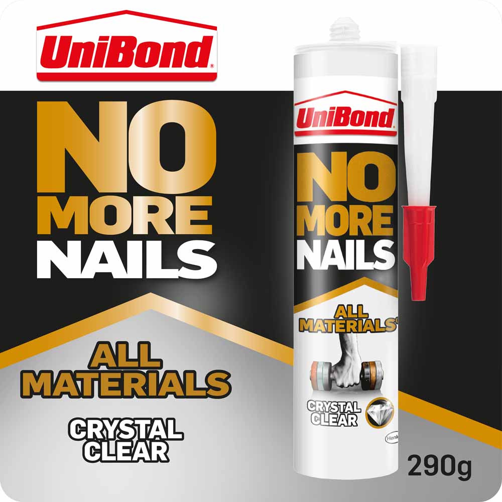 Unibond No More Nails All Materials Crystal Clear Adhesive 290g Image 1
