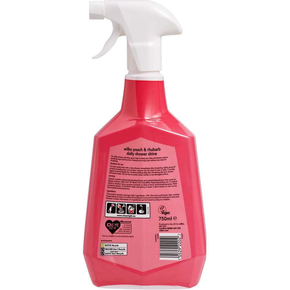 Wilko Peach and Rhubarb Daily Shower Shine Spray 750ml Wilko