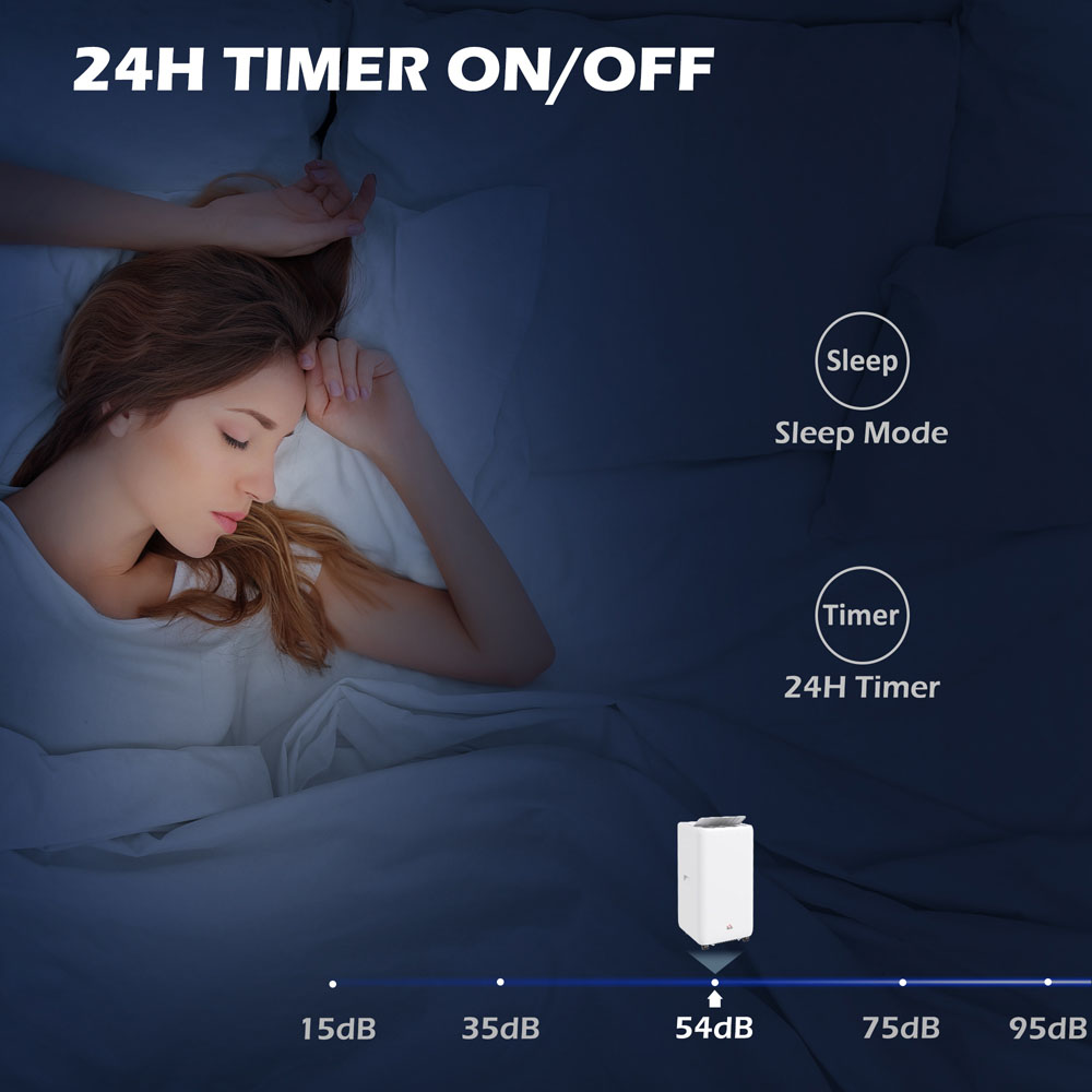 HOMCOM White 12000BTU Mobile Air Conditioner with Timer Image 4