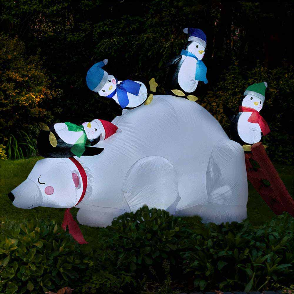 Festive Giant Inflatable Polar Bear and Penguins Image 6