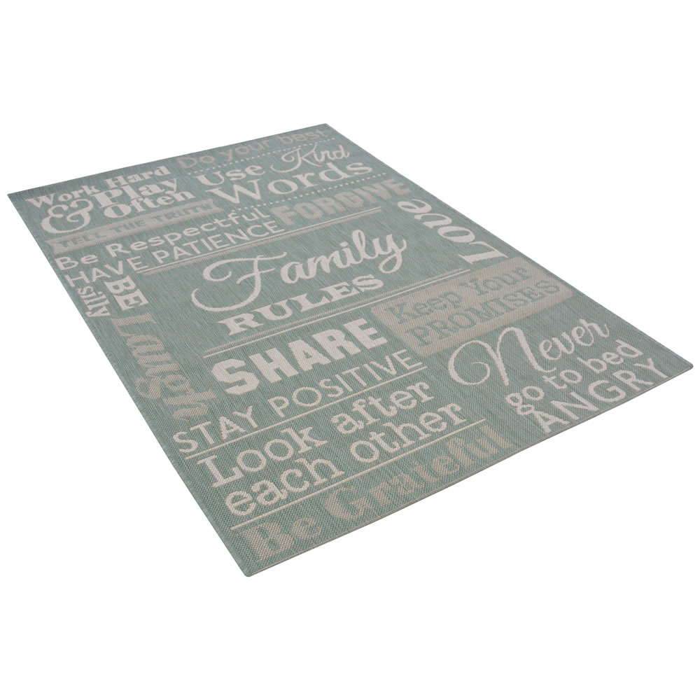 Textiles County Words Rug Duck Egg 120 x 170cm Image 3