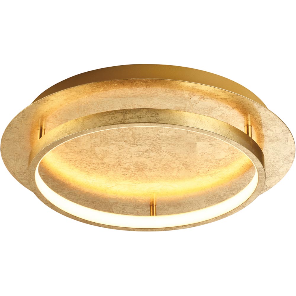 Happy Homewares Flush Mount LED Ceiling Light with Brushed Gold Foil Finish Image 5
