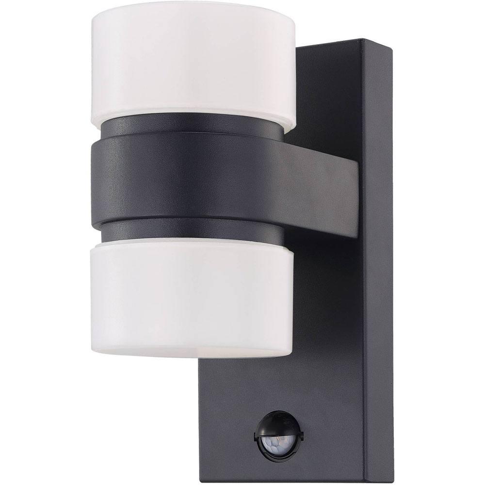 EGLO Atollari LED 2 Light Black Exterior Sensor Wall Light Image 1