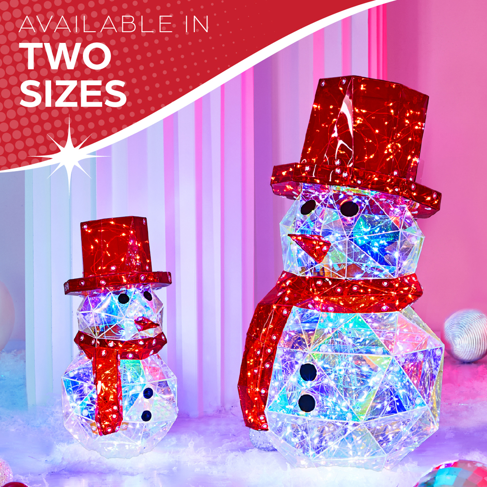 The Christmas Workshop 200 Cool White LED Iridescent Snowman Christmas Decoration 40cm Image 5