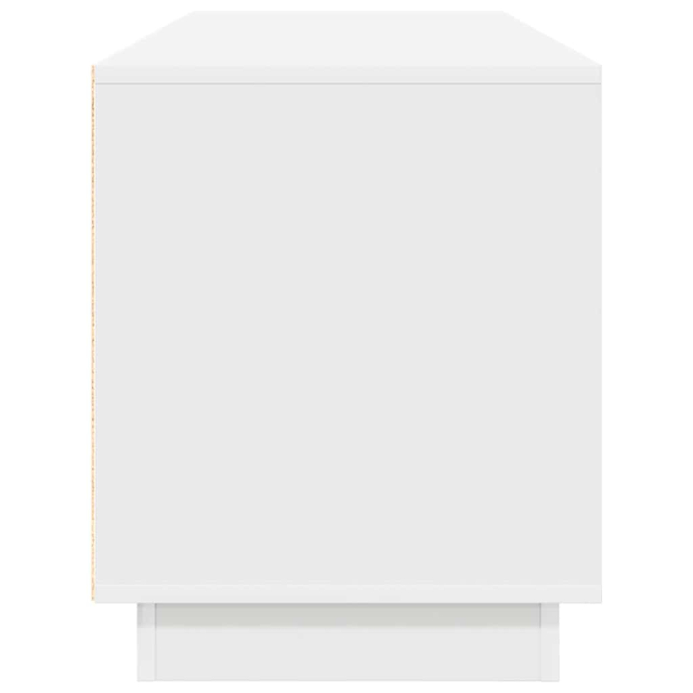 vidaXL 4 Door 2 Drawer White TV Cabinet with LED Lights Image 6