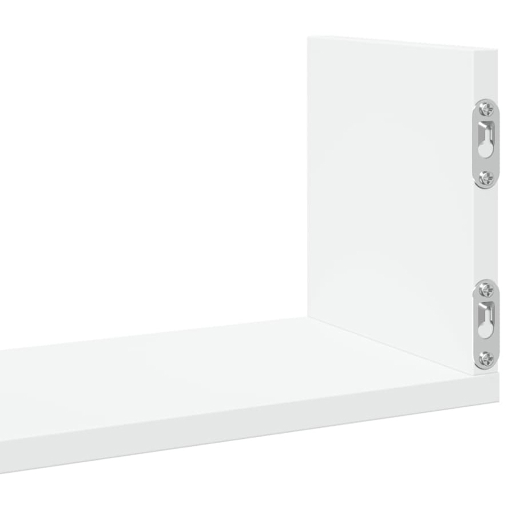 vidaXL 80cm Set of 3 White Floating Wall Shelf Image 7