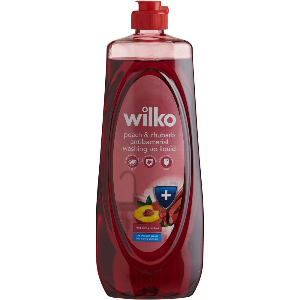 Wilko Peach and Rhubarb Antibacterial Washing Up Liquid 750ml Image 1