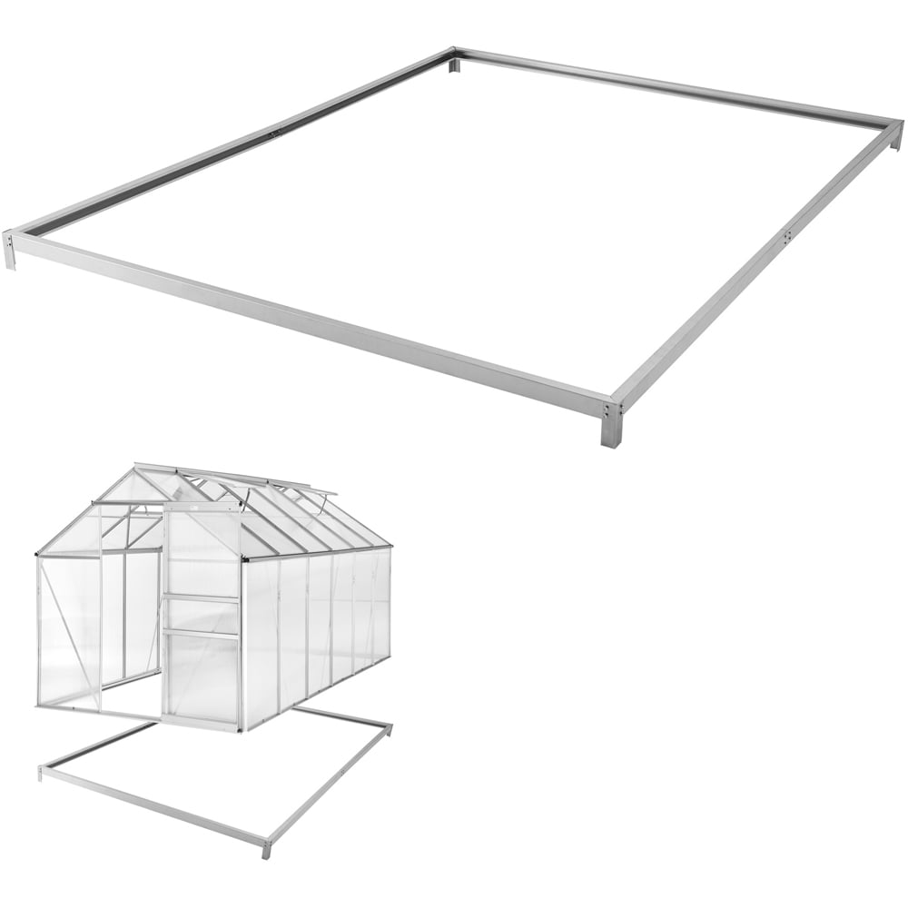 tectake Aluminium Transparent Greenhouse with Foundation Image 2