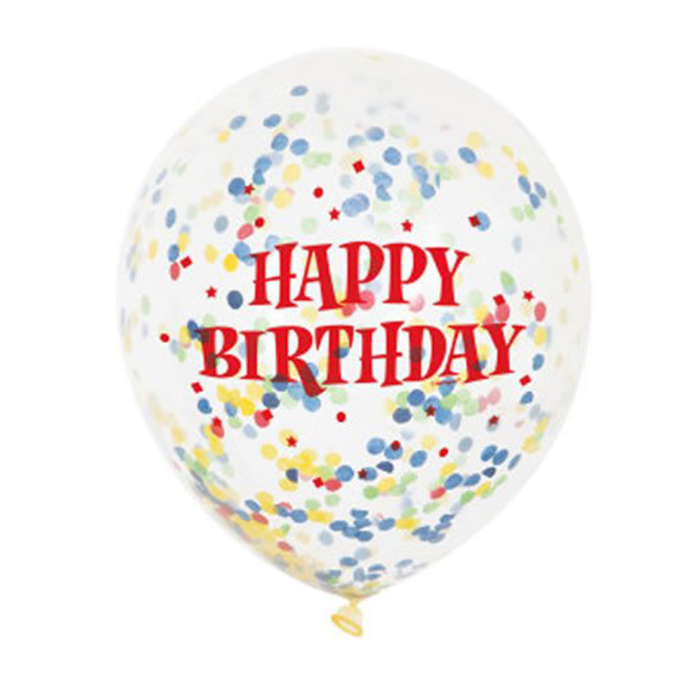 Wilko Happy Birthday Confetti Balloons 6 pack Image 2