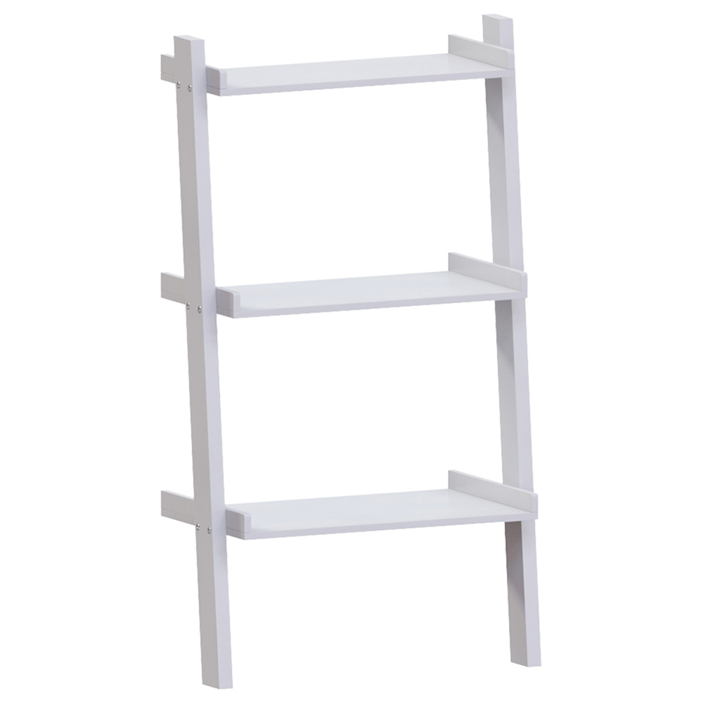 Vida Designs York 3 Shelf White Ladder Bookcase Image 2