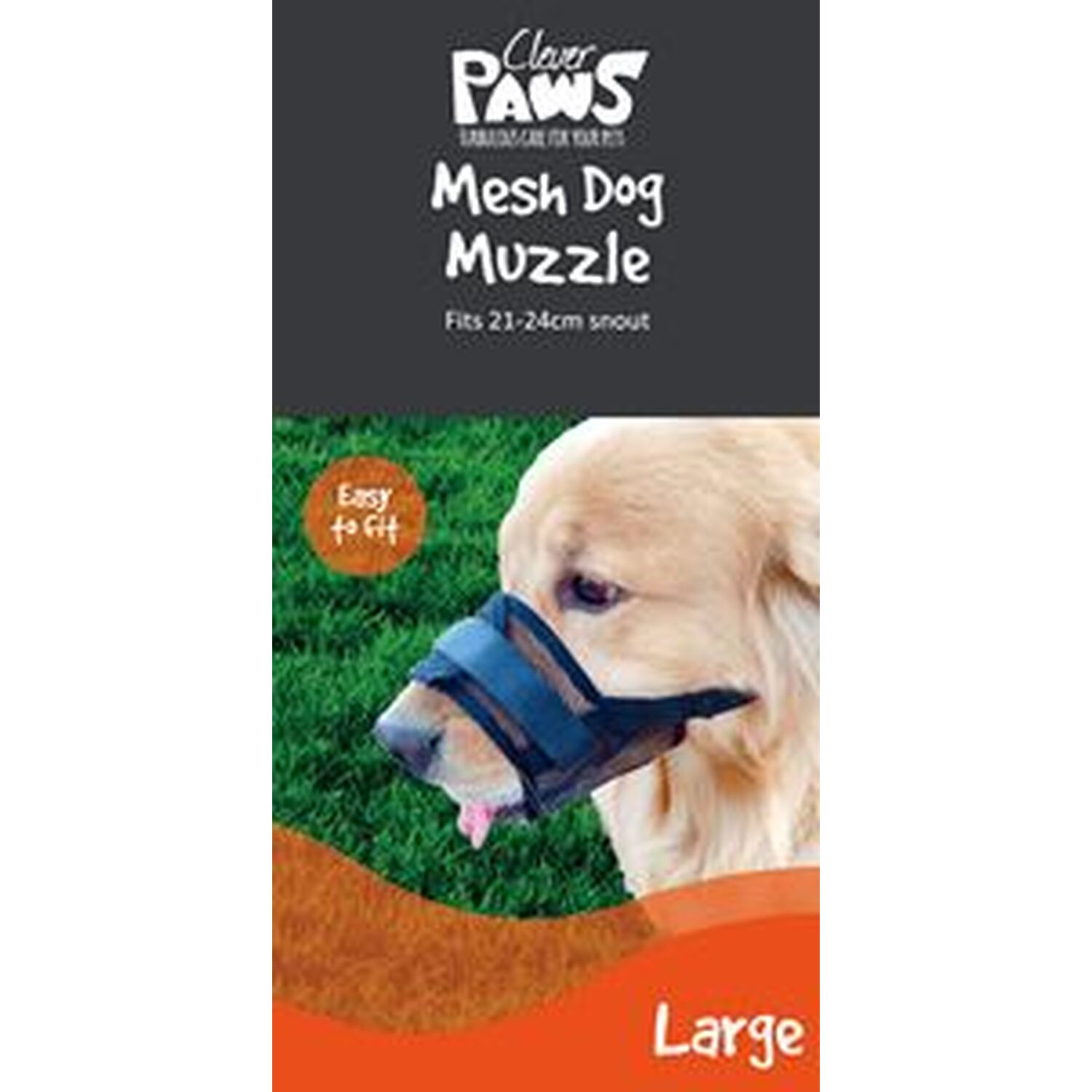 Clever Paws Mesh Dog Muzzle  - Black / Large Image 1