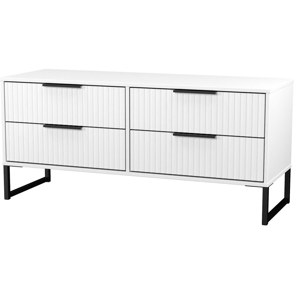 Crowndale Fluted 4 Drawer White Matt Bed Box Ready Assembled Image 4