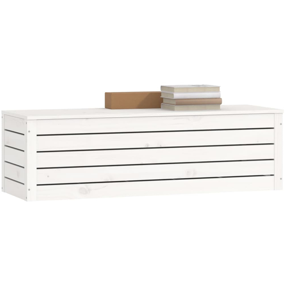 vidaXL White Solid Pine Wood Storage Box with Lid 109 x 36.5 x 33cm Image 4
