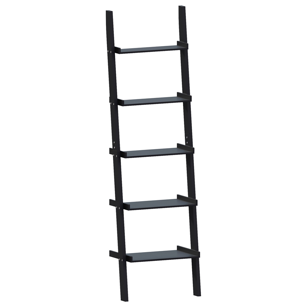 Vida Designs York 5 Shelf Black Ladder Bookcase Image 2