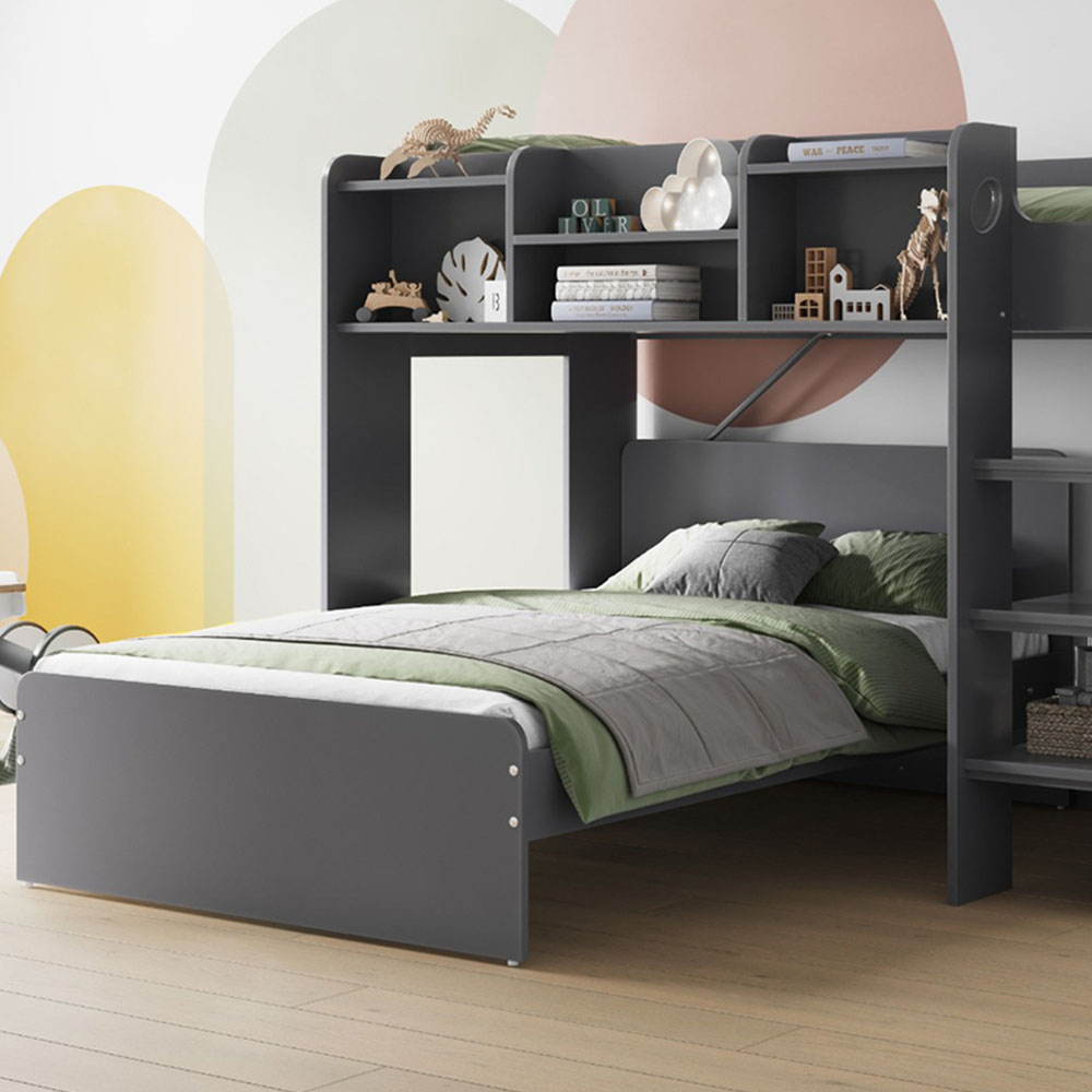 Flair Wizard Small Double Grey L Shape Bunk Bed Image 2