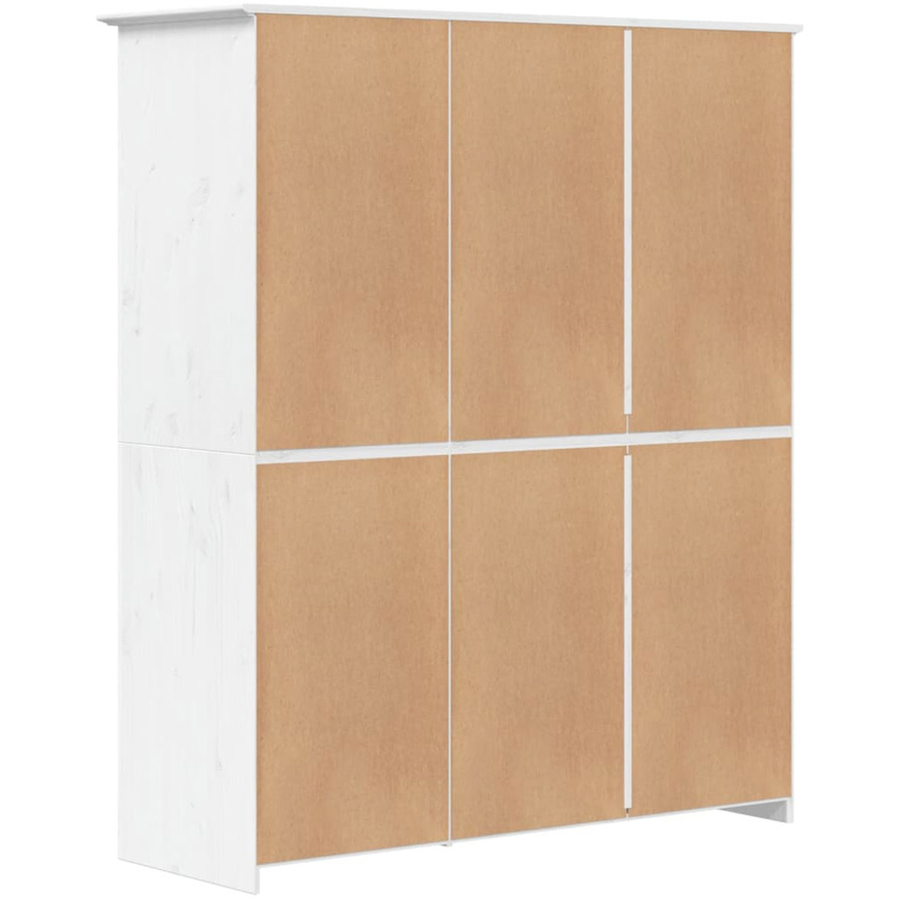 vidaXL Bodo 3 Door White Solid Wood Pine Wardrobe Image 6