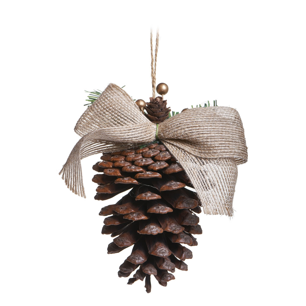 Wilko Large Country Christmas Pinecone Decoration Image 1