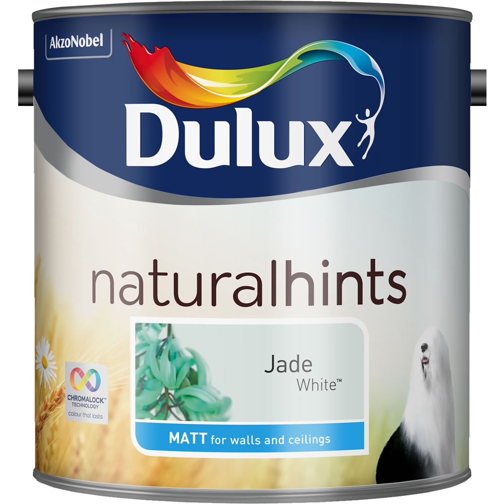 Dulux Jade White Matt Emulsion Paint 2.5L Image 1
