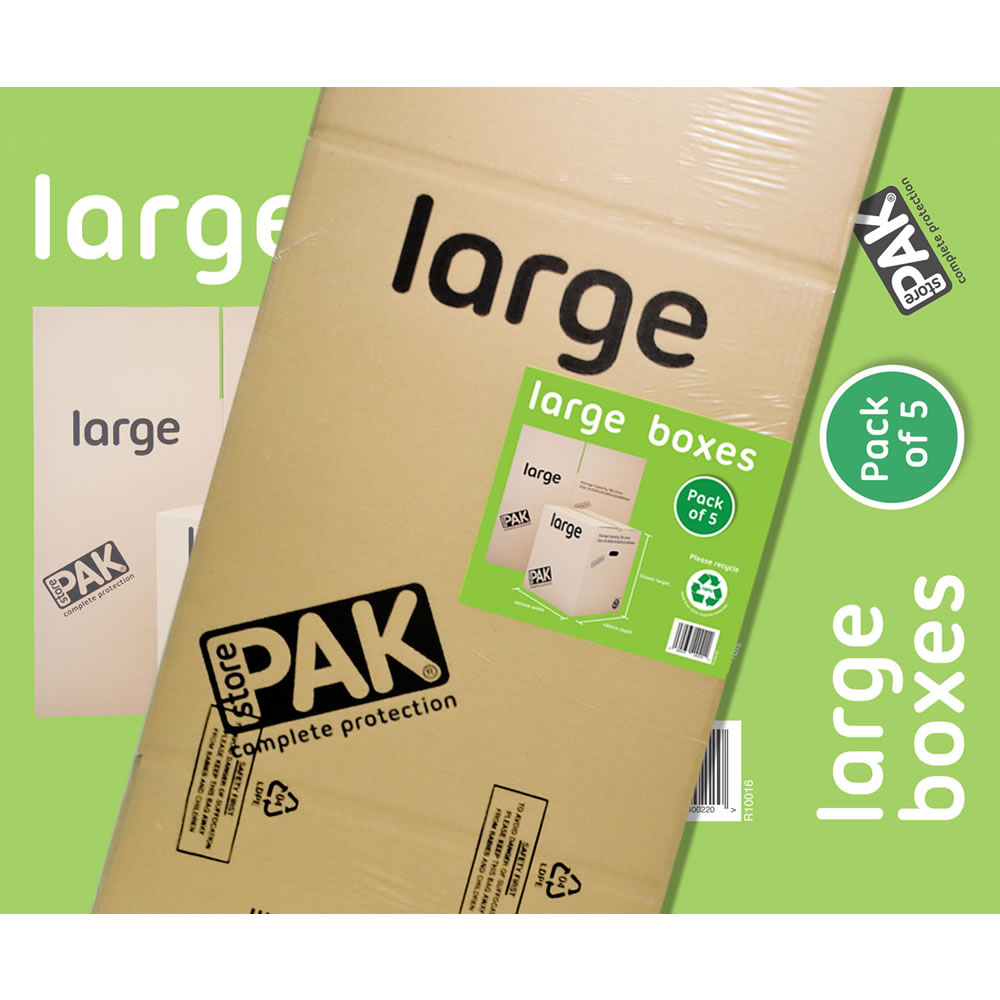 StorePAK Flat Packed Large Storage Boxes 5 Pack Image 2