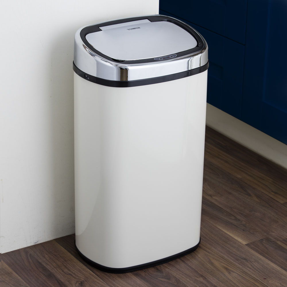 Tower Almond Square Sensor Bin 58L Image 2