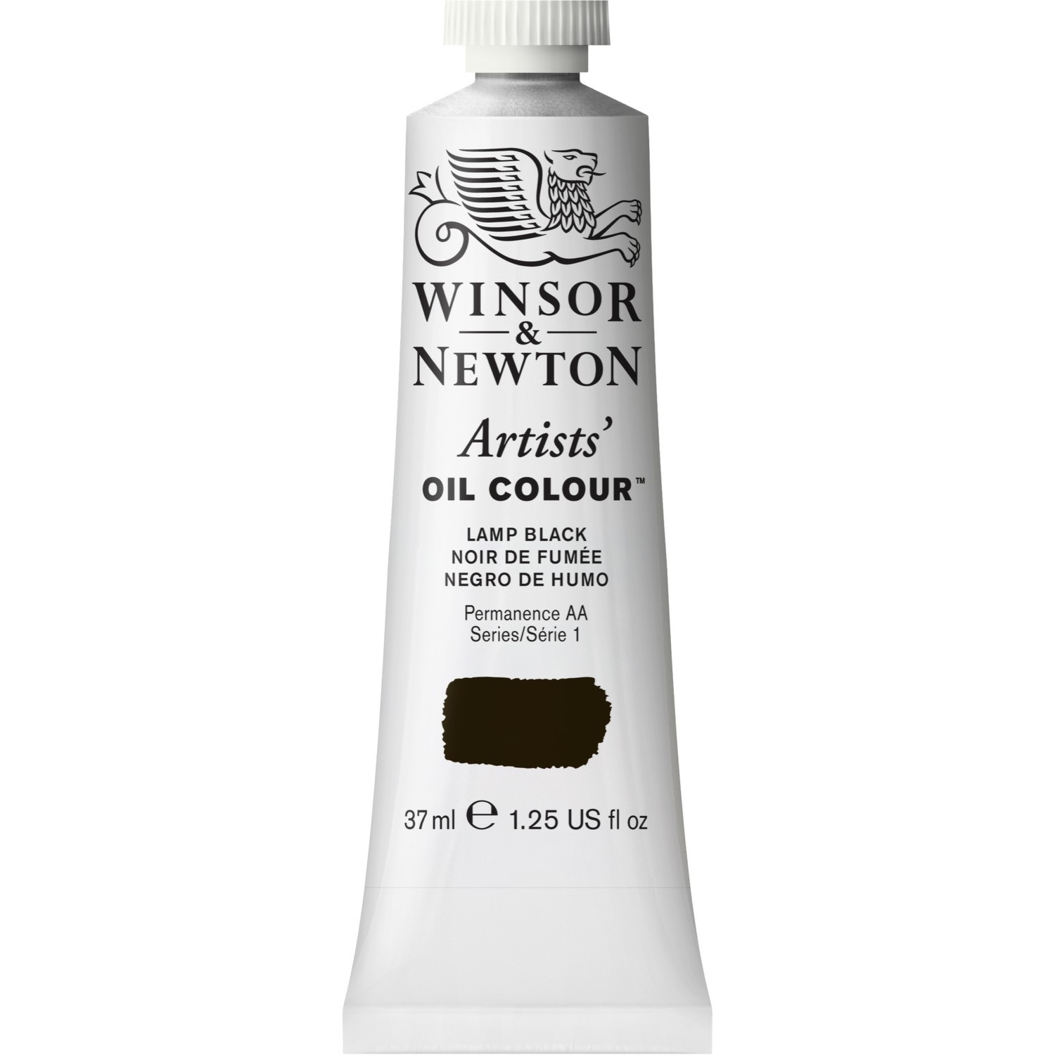 Winsor and Newton 37ml Artists' Oil Colours - Lamp Black Image 1