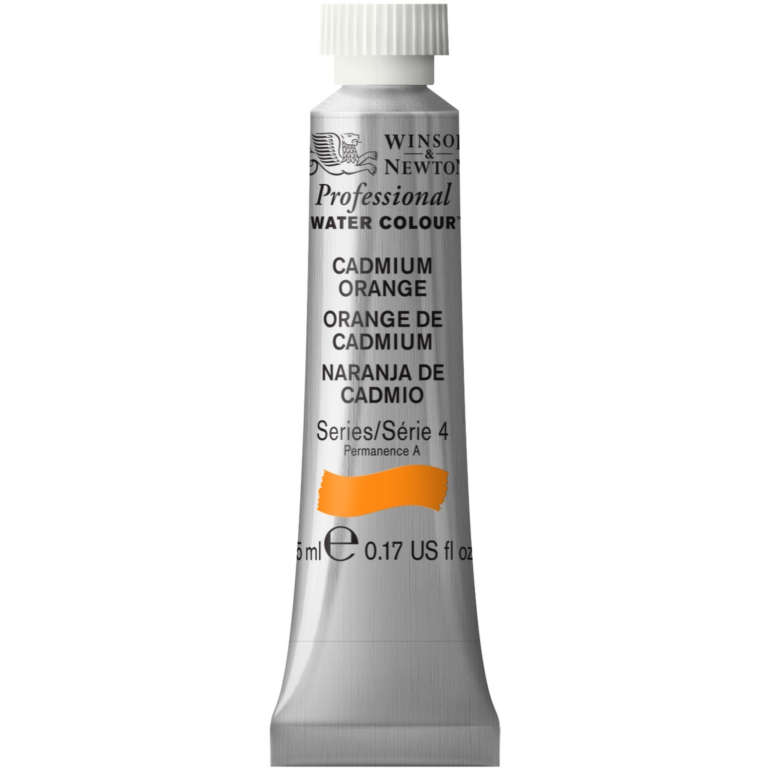 Winsor and Newton 5ml Professional Watercolour Paint - Cadium Orange Image 1