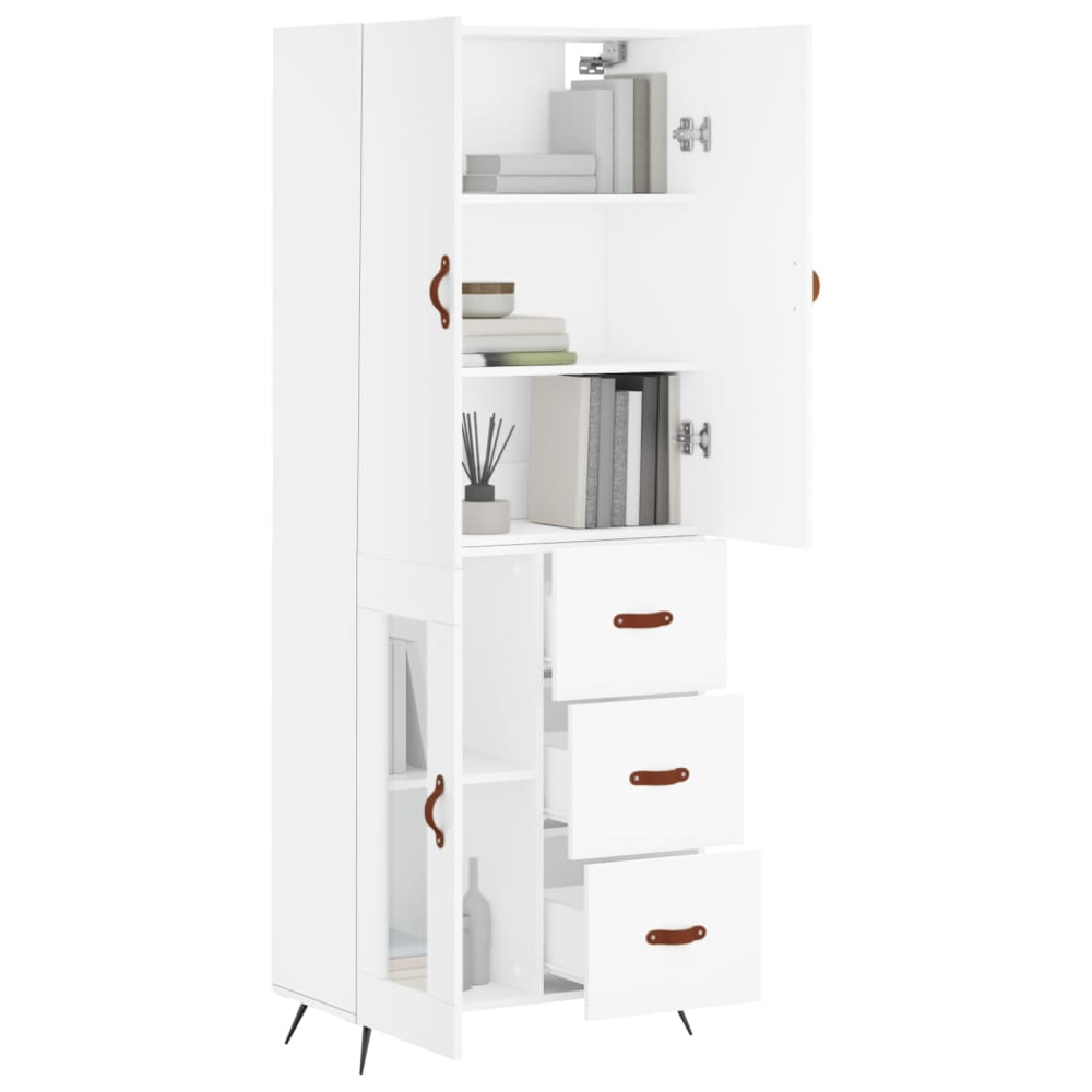 vidaXL 3 Door 3 Drawer White Highboard Image 3