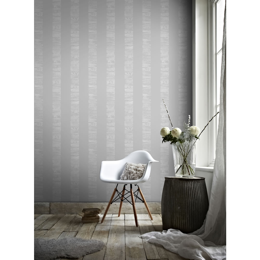 Graham & Brown Boutique Wallpaper Mara Stripe Silver Image 2
